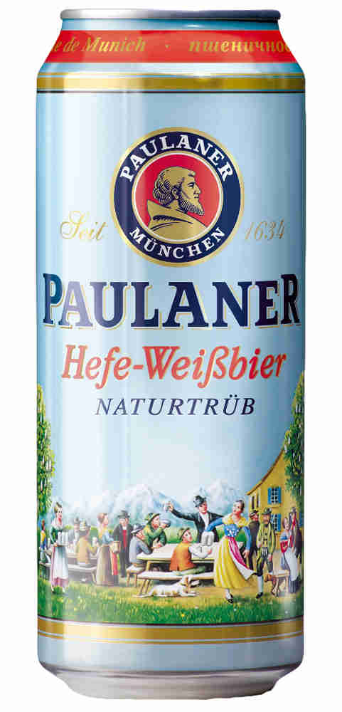 Пиво paulaner hefe-weissbier 5.5% жб 0.5л (4066600601937)