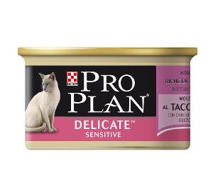 3222270189927 - Влажный корм для взрослых кошек с чувствительной системой пищеварения Purina Pro Plan Delicate Паштет с индейкой 85 г