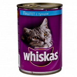 4008429951916 - Полнорационный корм для кошек Whiskas, паштет с тунцом, 400г.
