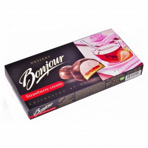 4600495522320 - Десерт «bonjour souffle» вкус клубники со сливками