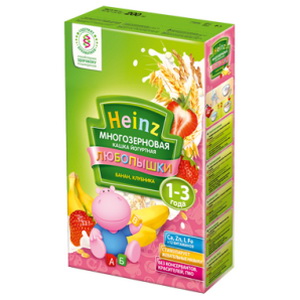 4600689601824 - Каша фруктово-йогуртная многозерновая для детей "Любопышки" Банан-клубника, с 1 года, "Heinz", 200г
