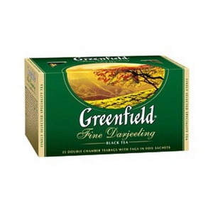 4605246004421 - Чай чёрный индийский Fine Darjeeling "Greenfield", 50 г. (25 пакетиков по 2г)