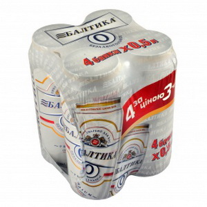 4820000452700 - Пиво "балтика" n0 безалкогольное ж / б 4 * 0,5 л