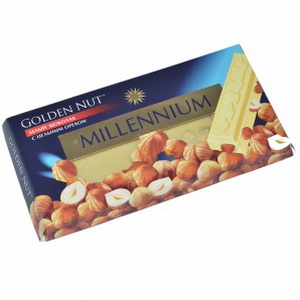 4820005193097 - Millennium Шоколад Gold  Білий-Цілий горіх-Клюква 100г