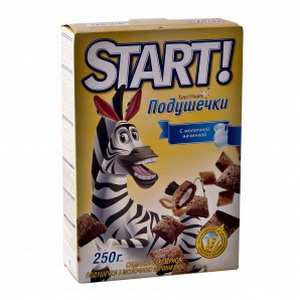 4820008120496 - Start Сніданок Подушечки з молочною начинкою 250г