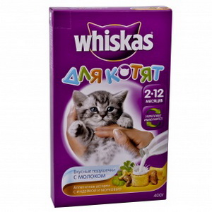 5000159370585 - Whiskas для котят с неж.паштетом,индейкой и морковью 400г