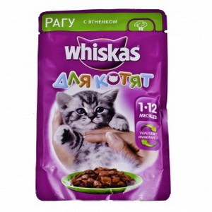 5000159373135 - Полнорационный консервированный корм "Whiskas" Для котят от 1 до 12 месяцев, рагу с ягненком, 85г