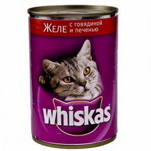 5000159373555 - Полнорационный корм для кошек Whiskas, желе с говядиной и печенью, 400г.