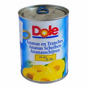 0038900010515 — Ананасы "Dole"  в собственном соку (без сахара) ж/б 567г