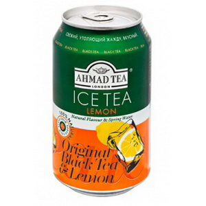 054881001502 — Холодный чай "Ahmad" Черный с лимоном ж/б 0.33 л