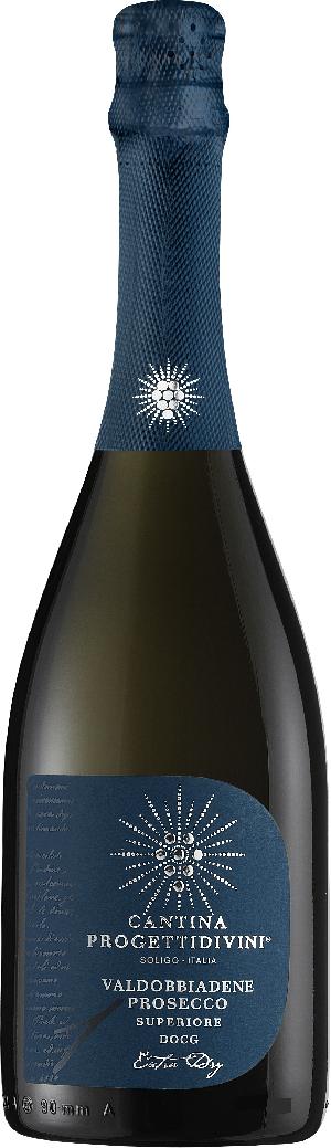 08051566050017 — Вино игристое Cantina Progettidivini Valdobbiadene Prosecco Superiore белое экстрасухое 0.75 л 11% 