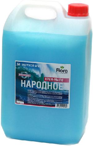 1963035954382 — Мыло жидкое "НАРОДНОЕ" крем антибактериальное морской бриз в канистре 5 л.(4)