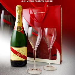 3043700333815 — Шампанское Mumm Cordon Rouge Brut белое брют 0.75 л 12% с 2-мя бокалами 