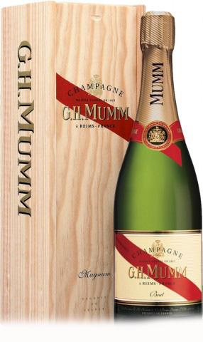 3043700513804 — Шампанское Mumm Cordon Rouge Magnum белое сухое 1.5 л 12% в деревянной коробке 