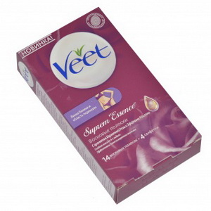 3059944022859 — Восковые полоски "Veet" Suprem Essence Роза+масло (бикини) 14шт+4салф