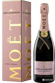 3185370061503 — Шампанское Moet &amp; Chandon Rose Imperial розовое брют 0.75 л 12% в подарочной упаковке 