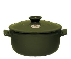 3289318745255 — Кастрюля круглая "Flame", с крышкой, цвет: оливковый, 2,5 л