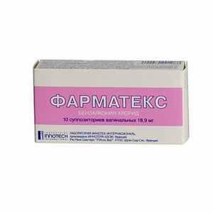 3400970001088 — Фарматекс, суппозитории вагинальные 18, 9мг 10шт