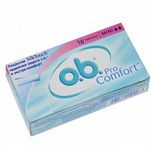 3574660192063 — Тампони "o. b. Pro comfort" міні, 2 капли, 16 шт