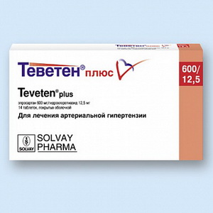 3760008322135 — Теветен Плюс, таблетки 600Мг 14 шт