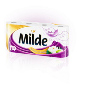 3800024026409 — Туалетний папір "Milde" Есенс оф Релакс 8 шт 3 шари