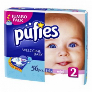 3800024026751 — Детские подгузники "Pufies" Mini 56 шт