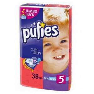 3800024026782 — Детские подгузники "Pufies" Junior 38 шт