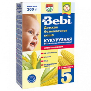 3838471019835 — Беби - каша низкоаллергенная кукурузная обогащенная пребиотиками, 5 мес., 200/18