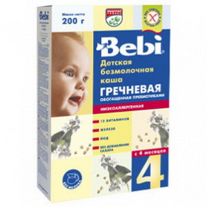 3838471019958 — Bebi - каша низкоаллергенная гречневая с пребиотиками, 5 мес 200