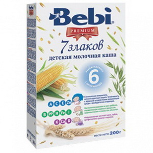 3838471020961 - Каша "Bebi" Premium детская молочная 7 злаков  с 6-ти месяцев 200г.