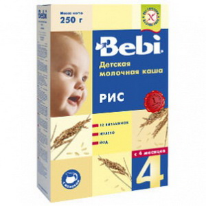 3838600217460 — Детская молочная каша Bebi рис 250 г