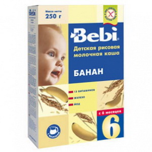 3838600217712 - Детская молочная каша банан с 4 месяцев, Bebi, 250г