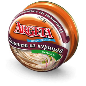 3838975566835 — Паштет "Argeta" из куриной печени пл/ст 95гр