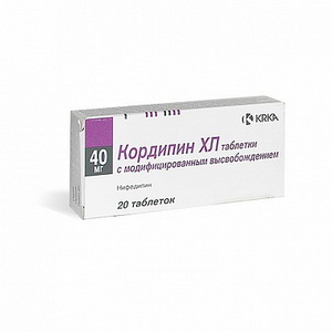 3838989500115 — Кордипин xl Ультраретард, таблетки 40мг 20 шт