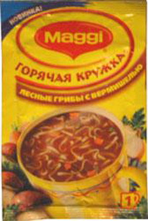 4005500044857 — Магги. Горячая кружка. Лесные грибы с вермишелью. Суп моментального приготовления.
