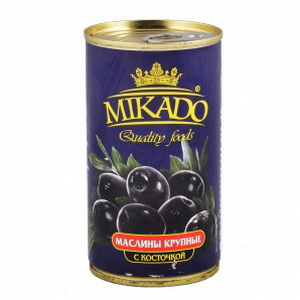 4007415017797 — Маслины "Mikado" Крупные черные с косточкой ж/б 370г