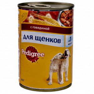 4008429015717 — Pedigree для щенков с говяд.400 г. железная банка