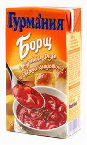 4011100156258 — Борщ "Гурмания" с куриным филе и свежей капустой, 500 мл
