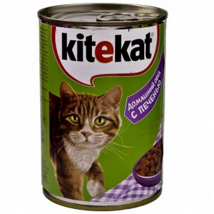 4011100977822 — Домашний обед Kitekat для кошек с кусочками печени в аппетитном соусе, 410г.
