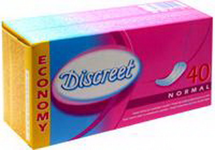 4015400052555 — Прокладки гигиенические ежедневные Discreet нормал экономичная упаковка, 40 шт.