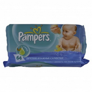 4015400439110 — PAMPERS Дитячі вологі серветки Baby Fresh Clean Сменный блок 64 ПрепакКороб
