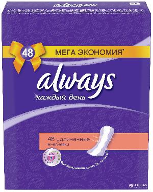 4015400586302 — ALWAYS Жіночі гіг. прокл. щоденні ароматизир подовжені Large 48шт 48шт