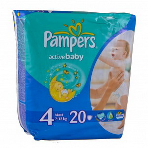 4015600002527 - Детские одноразовые подгузники "Pampers Active Baby" 4 Maxi 7-18 kg 20