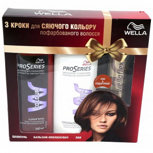 4015600804862 — Парфюмерный набор "Wella" Pro Ser Colour шампунь 500+бальзам ополаскиватель 500+лак 150