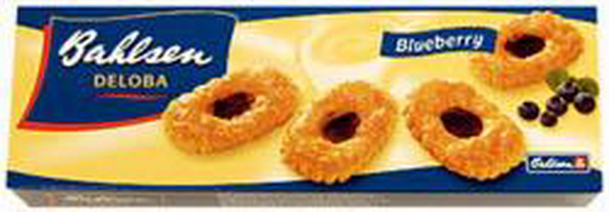 4017100260209 — Печенье Deloba Blueberry бисквитные лодочки с черникой "BAHLSEN", 100г