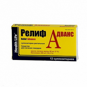 4250369503162 — Релиф Адванс, суппозитории ректальные 12шт