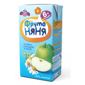 4600338002071 — Напиток "Фруто няня" яблочный с экстрактами ромашки и липы неосветленный, с 6-ти месяцев, 0, 2л