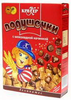 4600425001390 — Подушечки "Крекер" с шоколадной начинкой, 250 г