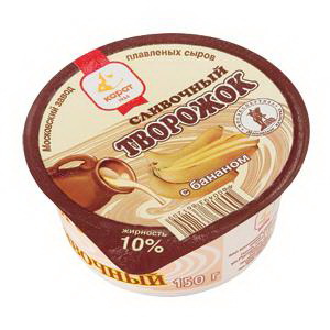 4600493861209 — Сливочный творожок с бананом, 150 г, полимерный стакан 