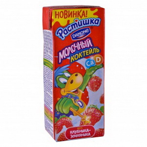 4600605020401 - Молочный коктейль "Растишка" Клубника- земляника 2,5% 210 г. 